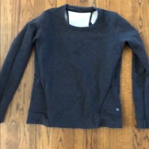 Lululemon charcoal grey sweatshirt open back 8 euc